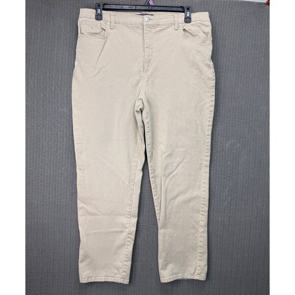 Gloria Vanderbilt Denim - Gloria Vanderbilt Amanda Khaki Beige Stretch High Rise Tapered Pants Size 18